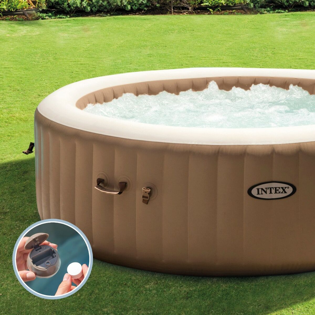 Uppblåsbart spa Intex 236 x 71 x 236 cm Brun 1339 L